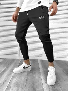 Pantaloni de trening negri conici 10209 113-3*