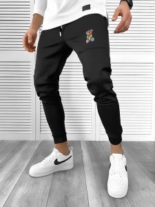 Pantaloni de trening negri conici 10238 N1-6*