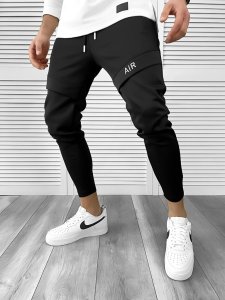 Pantaloni de trening negri conici 10236 79-4*