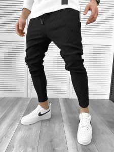 Pantaloni de trening negri conici 971 128-1*