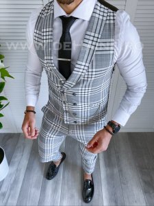 Compleu barbati in carouri Vesta + Pantaloni B4052 12-6.2