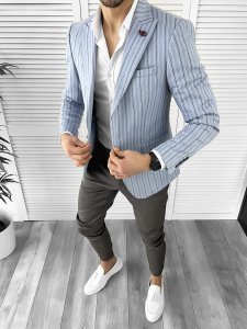 Sacou barbati slim fit in dungi 10271 E