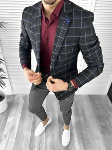 Tinuta barbati smart casual Pantaloni + Camasa + Sacou 10368