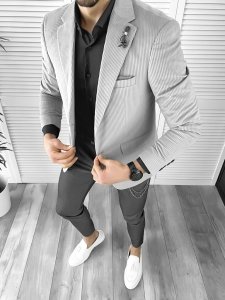 Tinuta barbati smart casual Pantaloni + Camasa + Sacou 10381