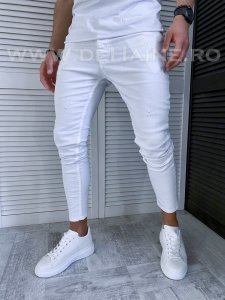 Blugi barbati conici albi 082 O2-2.3