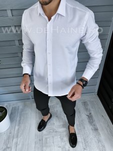 Camasa barbati alba slim fit cu defect 1377 O2-2.2