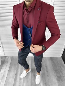 Tinuta barbati smart casual Pantaloni + Camasa + Sacou+Vesta 10454