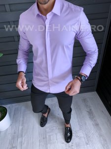 Camasa barbati mov butoni slim fit B1326 8-3