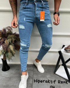 Blugi barbati conici albastri 10575 H6-2