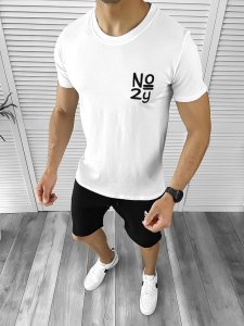 Trening barbati alb/negru pantaloni + tricou 10590