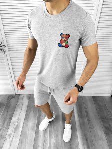 Trening barbati gri deschis pantaloni + tricou 10591