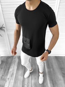 Tricou barbati negru slim fit Vagabond B1949 P14-5.3