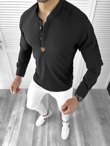 Camasa barbati slim fit neagra10612 9-5