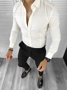 Camasa barbati bej slim fit B1357 E 60-5