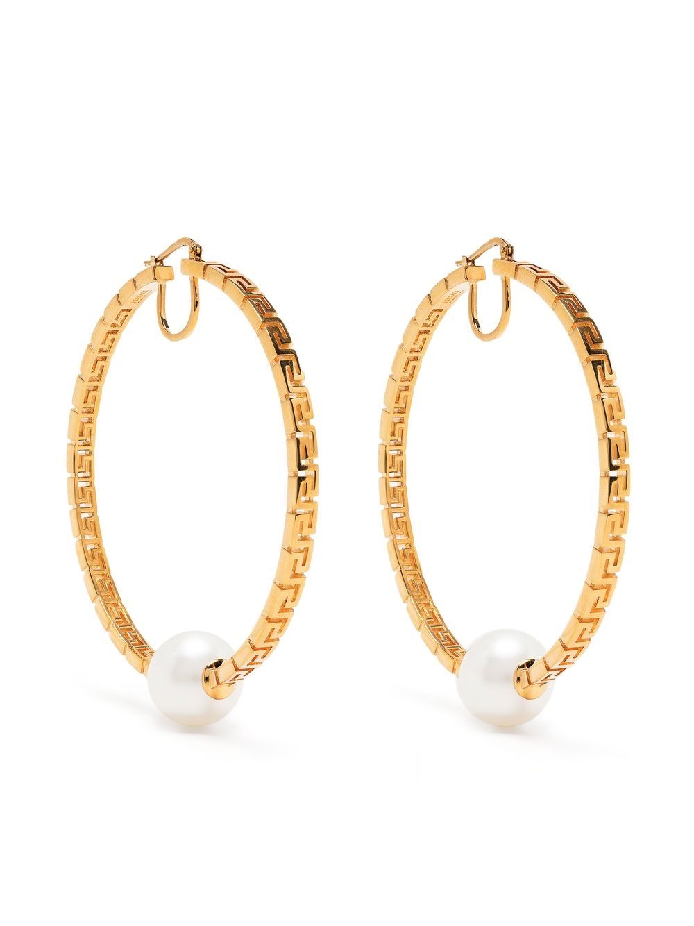 Greca pearl-detail hoop-earrings Profile Picture